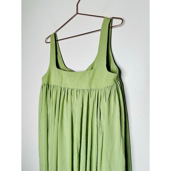 BIBHU MOHAPATRA COLLECTIVE Green Chiffon Shift Square Neck Empire Dress Size 14 - Picture 6 of 16